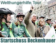 Franz Beckenbauer gab am Samstag den  Startschuss für Benefiz-Radtour als Auftakt zur „Woche der Welthungerhilfe“ 13.-20.10.2006  (Foto: Vernastalter)